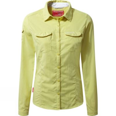 Camisa Craghoppers NosiLife Adventure Manga Larga Mujer Amarillo - Chile EMU540681